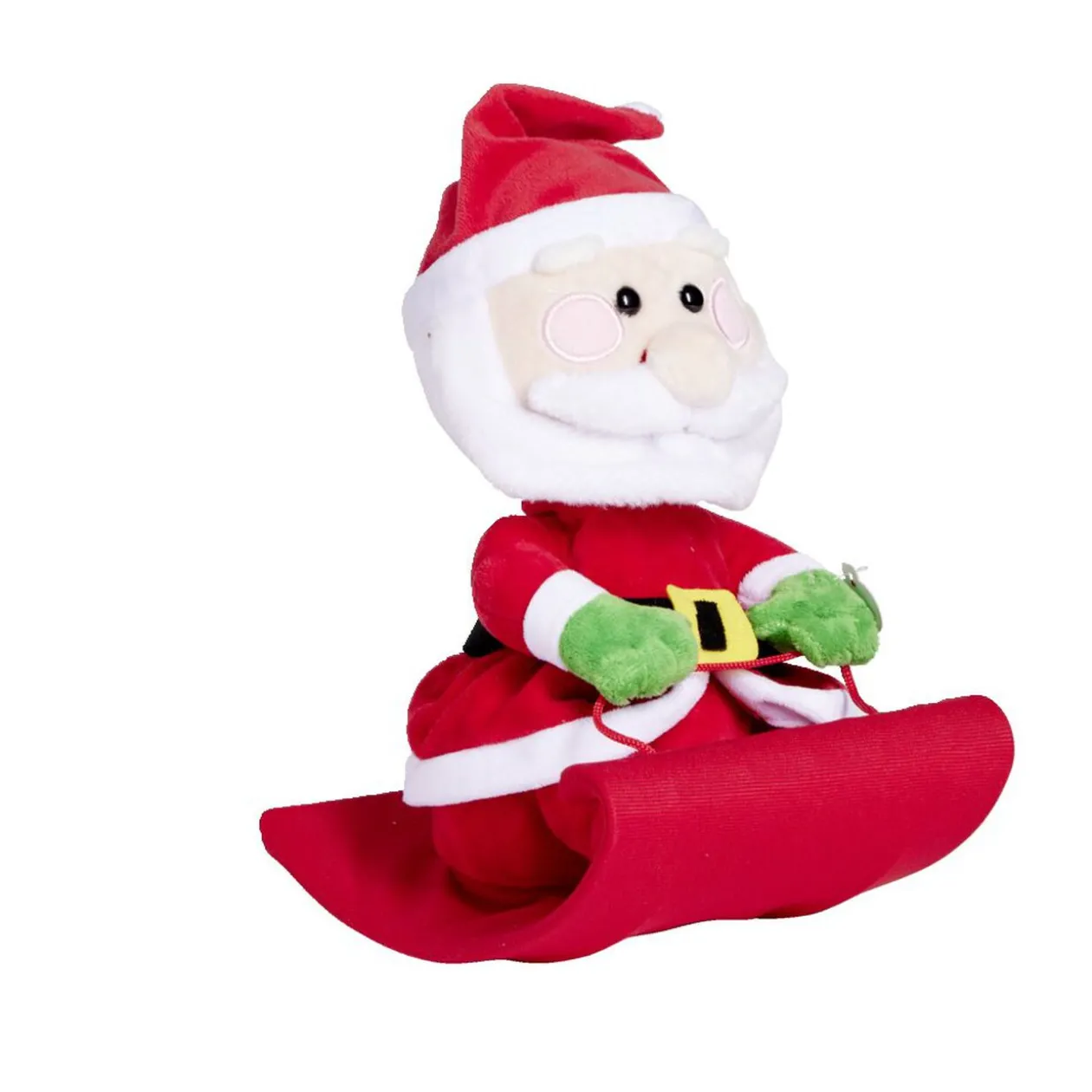Père-Noël sur luge sonore et animé 15x20xH25cm