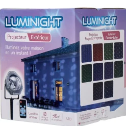 Projecteur LED 10 motifs effet chute de neige animé et fixe