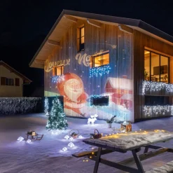 Projecteur LED extérieur animé et musical Père Noël