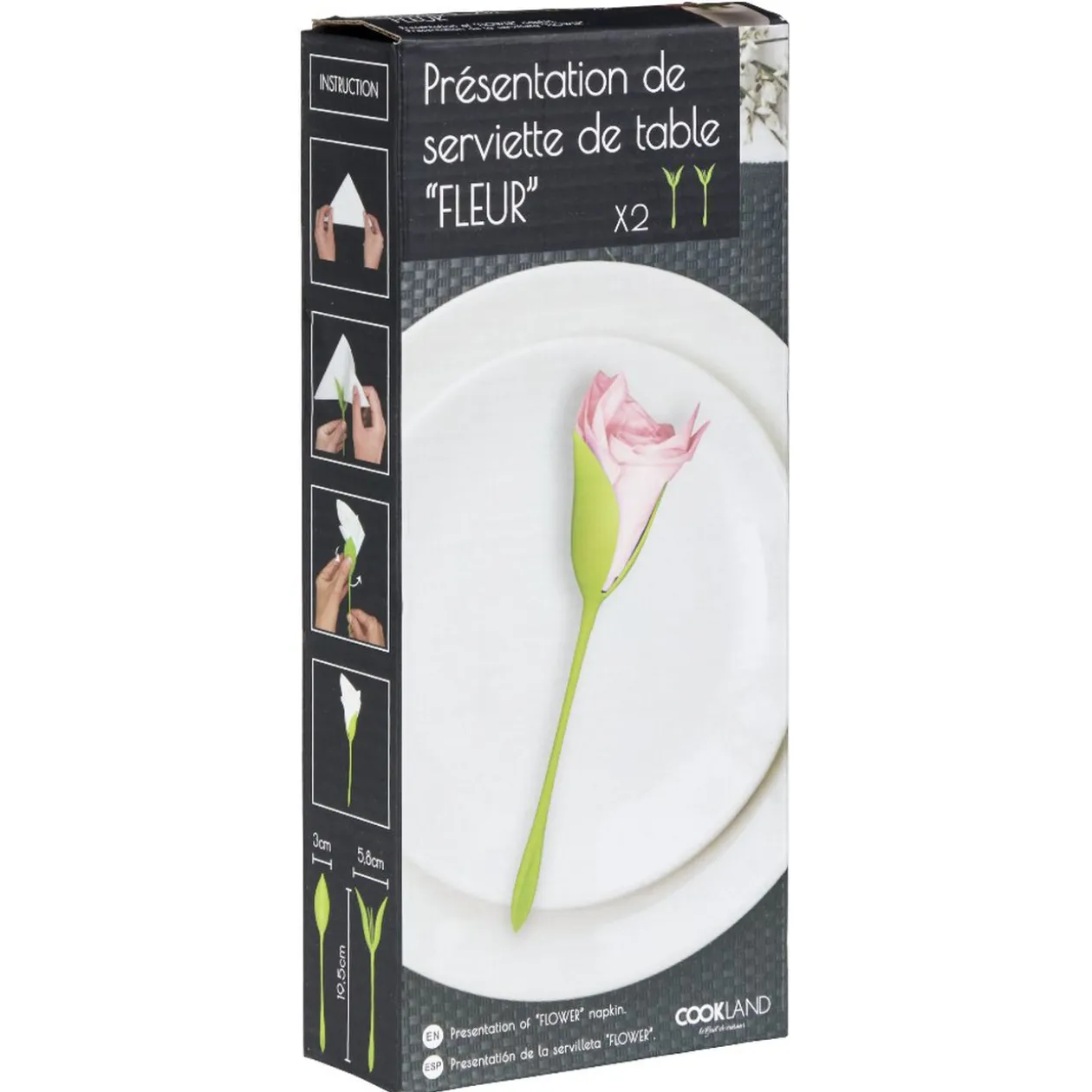 Présentoir serviette papier forme tige verte fleur