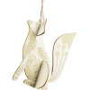 Renard 3D à suspendre en bois naturel décoré H12cm