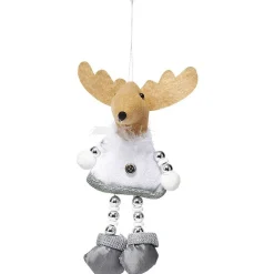 Renne de Noël à suspendre en tissu H16 cm