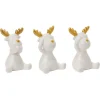 Renne en céramique blanc à poser blanc et doré H7cm x3