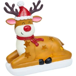 Renne solaire lumineux LED blanc chaud H25cm