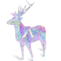 Renne XL plastique transparent effet holographique H145cm