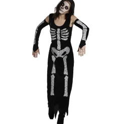 Robe de déguisement squelette femme