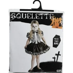 Robe squelette tête de mort fille