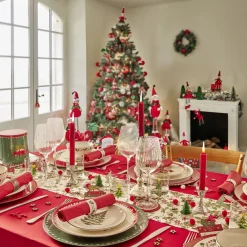 Rond de serviette en zinc motif Noël traditionnel Ø5cm 4 pièces