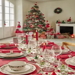 Rond de serviette en zinc motif Noël traditionnel Ø5cm 4 pièces