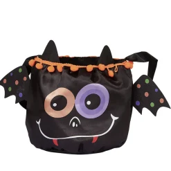 Sac à bonbons Halloween design chauve-souris noir et multicolore