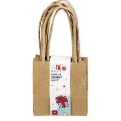 Sac à cadeau en papier kraft marron x5