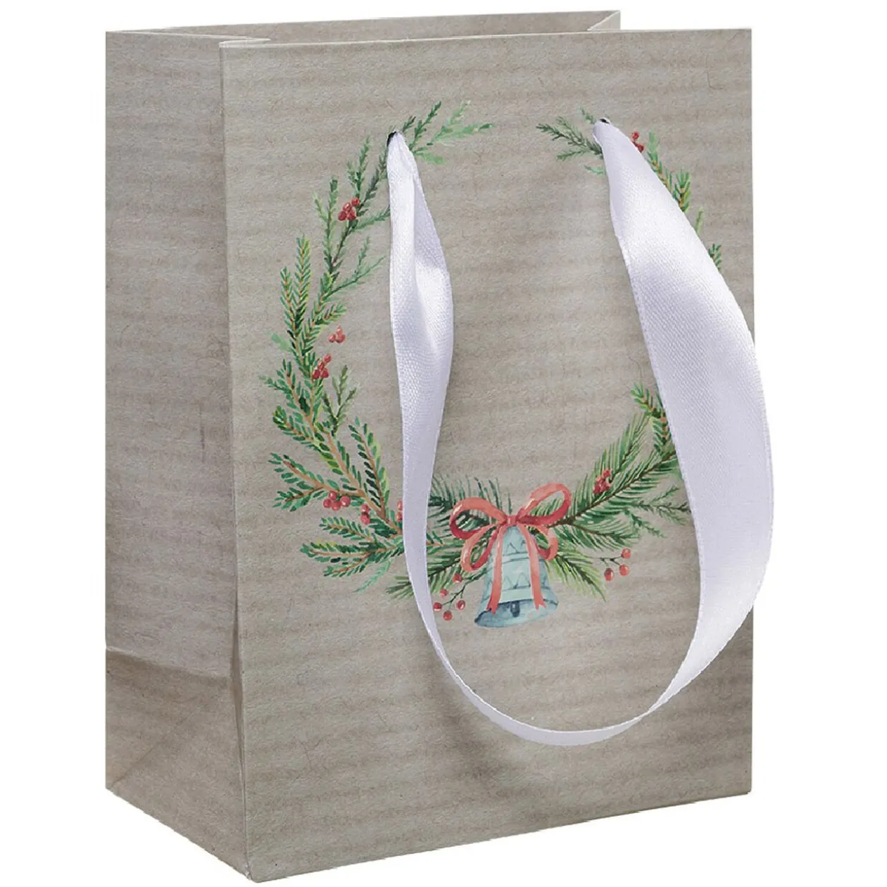 Sac à cadeau petit format thème nature vert, brun ou rouge