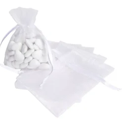 Sac à dragées blanc x5