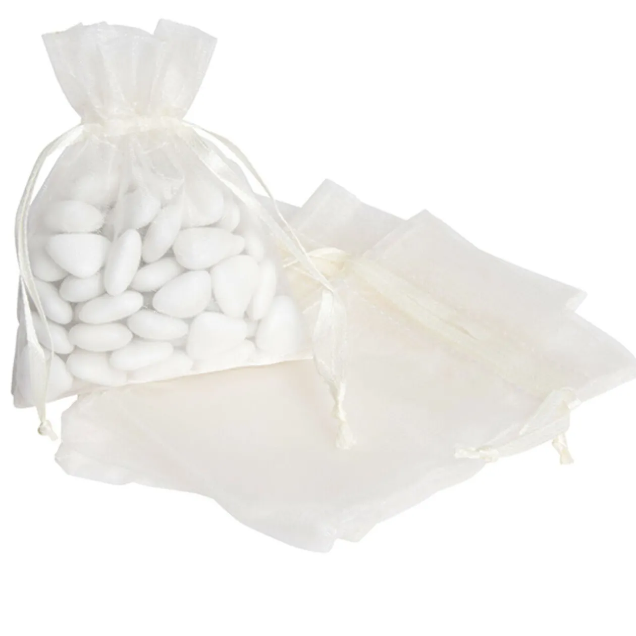 Sac à dragées ivoire x5