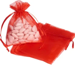 Sac à dragées rouge x5