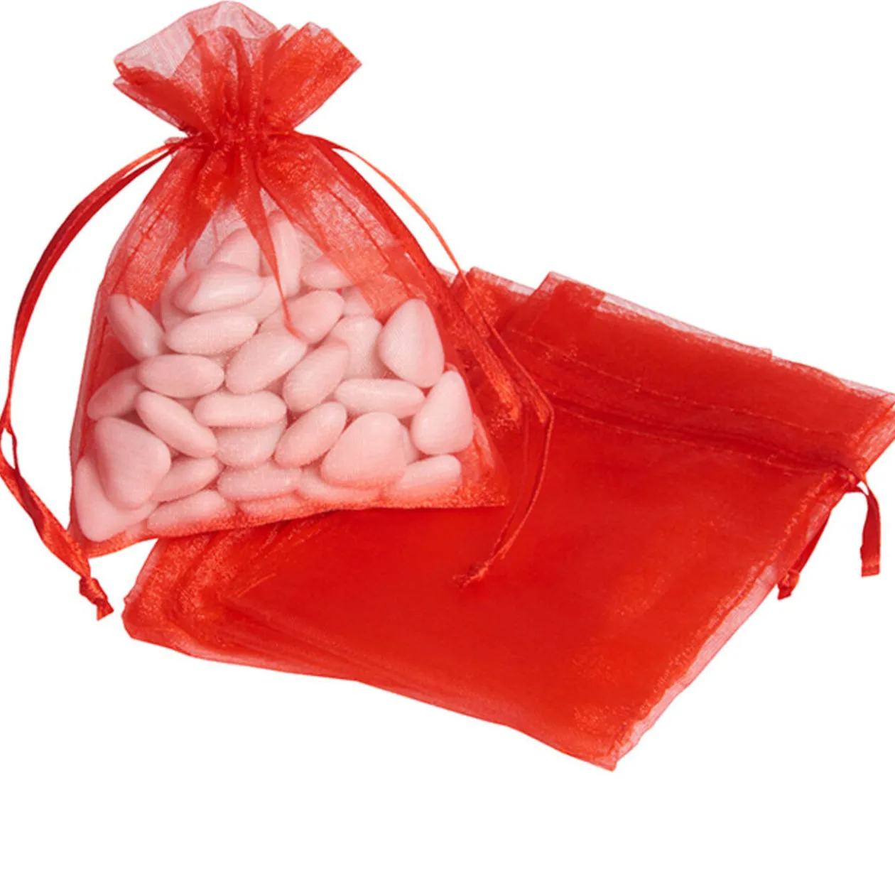 Sac à dragées rouge x5