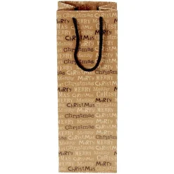 Sac bouteille papier recyclé certifié FSC® marron 12x8,5xH35cm