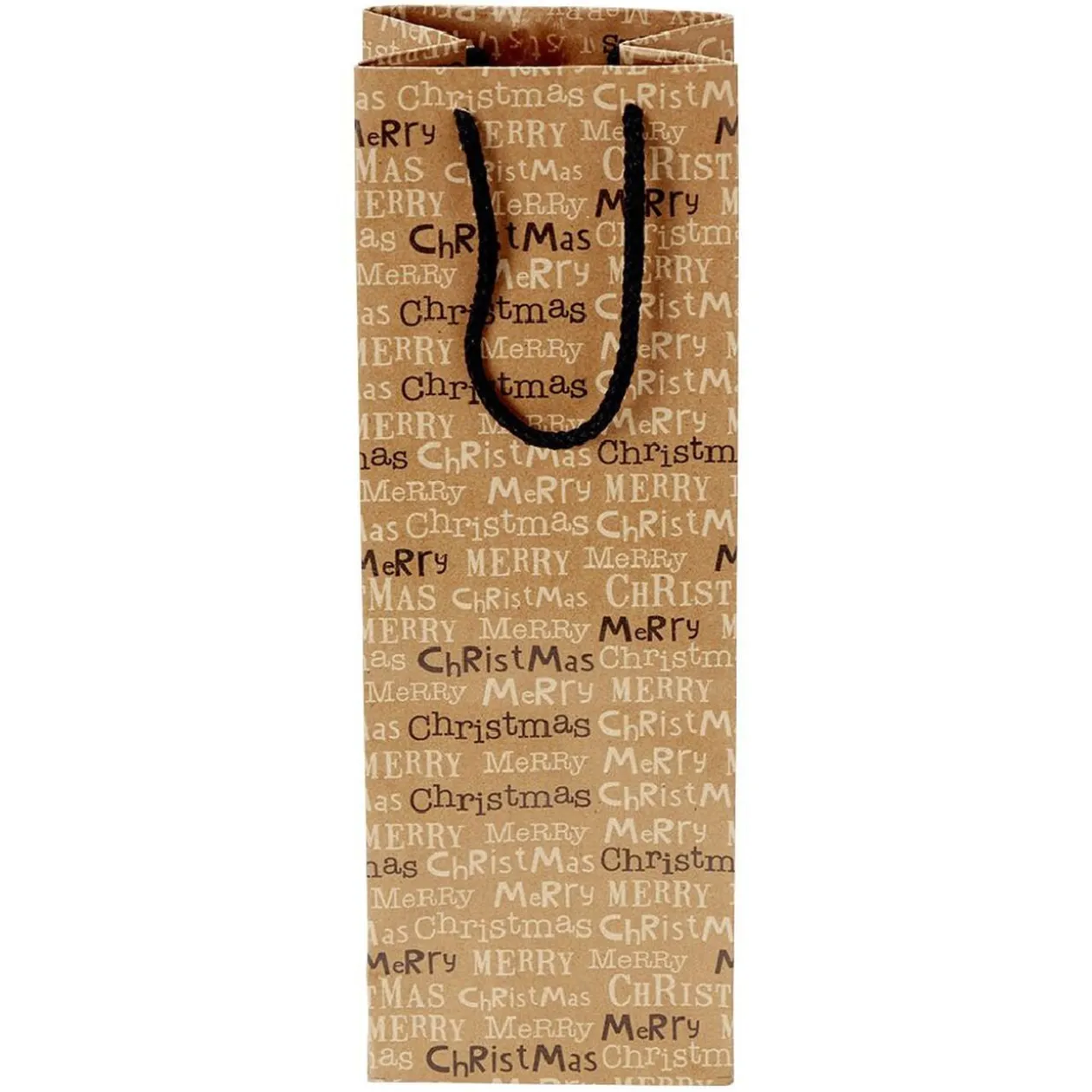 Sac bouteille papier recyclé certifié FSC® marron 12x8,5xH35cm