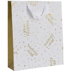 Sac cadeau de Noël doré taille M