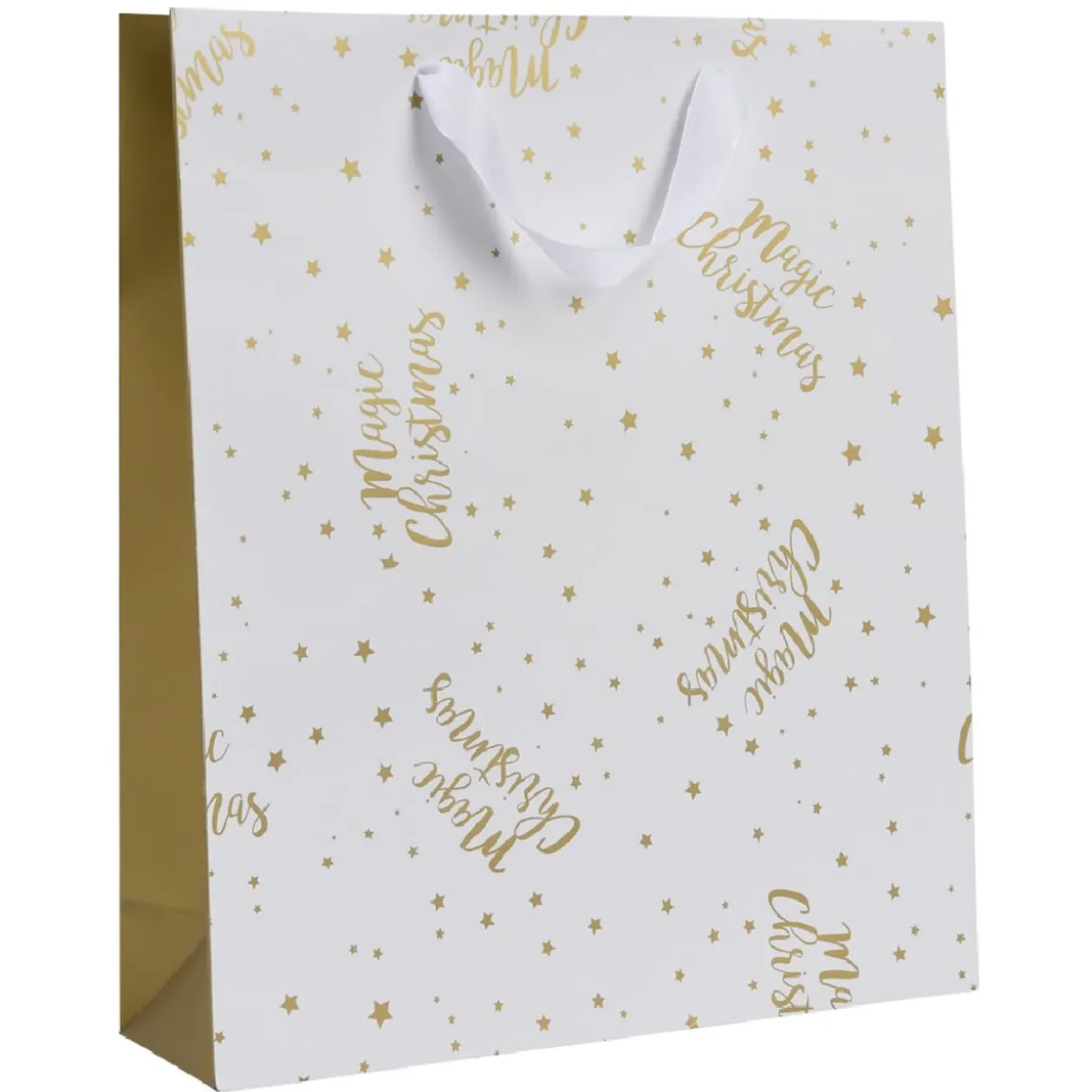 Sac cadeau de Noël doré taille M