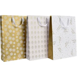 Sac cadeau de Noël doré taille L