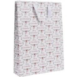 Sac cadeau de Noël motif traditionnel taille L