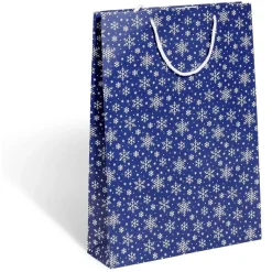 Sac cadeau Noël argenté ou bleu - Taille L
