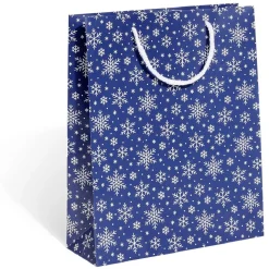 Sac cadeau Noël argenté ou bleu - Taille M