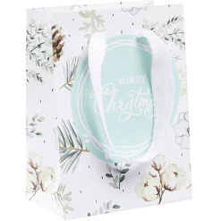Sac cadeau Noël design jardin d'hiver L10,8x14,6 cm