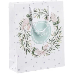 Sac cadeau Noël design jardin d'hiver L26x32 cm