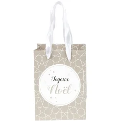 Sac cadeau Noël doré L33X10X9 cm