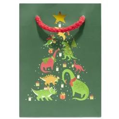 Sac cadeau Noël enfant licorne ou dinosaure 11xH15cm - 2 modèles