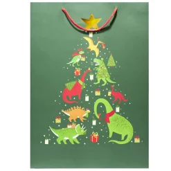 Sac cadeau Noël enfant licorne ou dinosaure 33xH46cm - 2 modèles