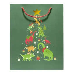 Sac cadeau Noël enfant licorne ou dinosaure 26xH32cm - 2 modèles