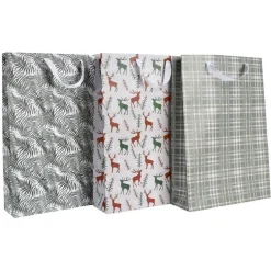 Sac cadeau Noël Gris Vert taille L