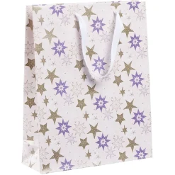 Sac cadeau Noël imprimé doré L26x32 cm