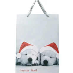 Sac cadeau Noël motif chiots