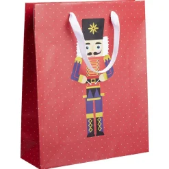 Sac cadeau Noël motif traditionnel Taille M L26xH32cm