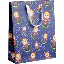 Sac cadeau Noël motif traditionnel Taille M L26xH32cm