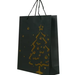 Sac cadeau Noël noir motifs brillants