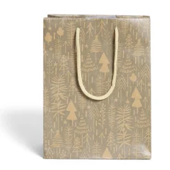 Sac cadeau Noël papier recyclé imprimé 17,5x10xH23cm - 2 modèles