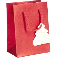 Sac cadeau Noël rouge ou vert à motifs -Taille S