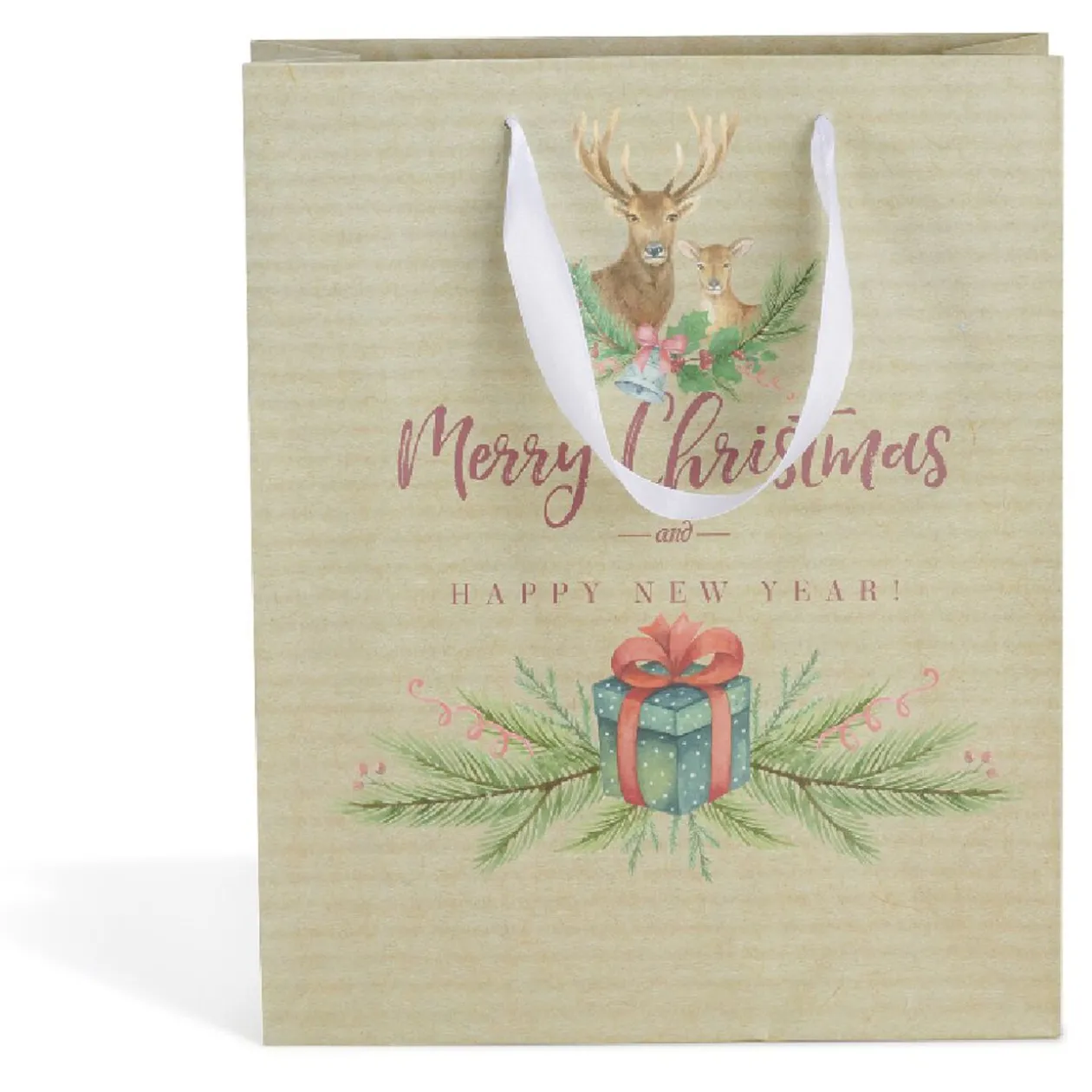 Sac cadeau Noël taille M motif traditionnel