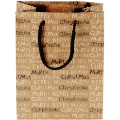 Sac cadeau papier recyclé certifié FSC® imprimé marron Taille M