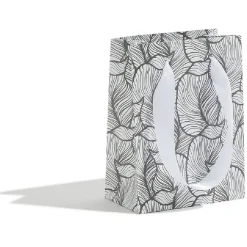 Sac cadeau petit format motif feuillage