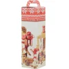 Sac cadeau pour bouteille motif blanc rouge