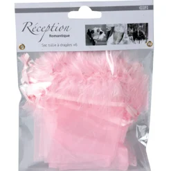 Sac rose à dragées x6