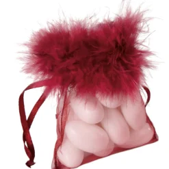 Sac rouge bordeaux à dragées x6