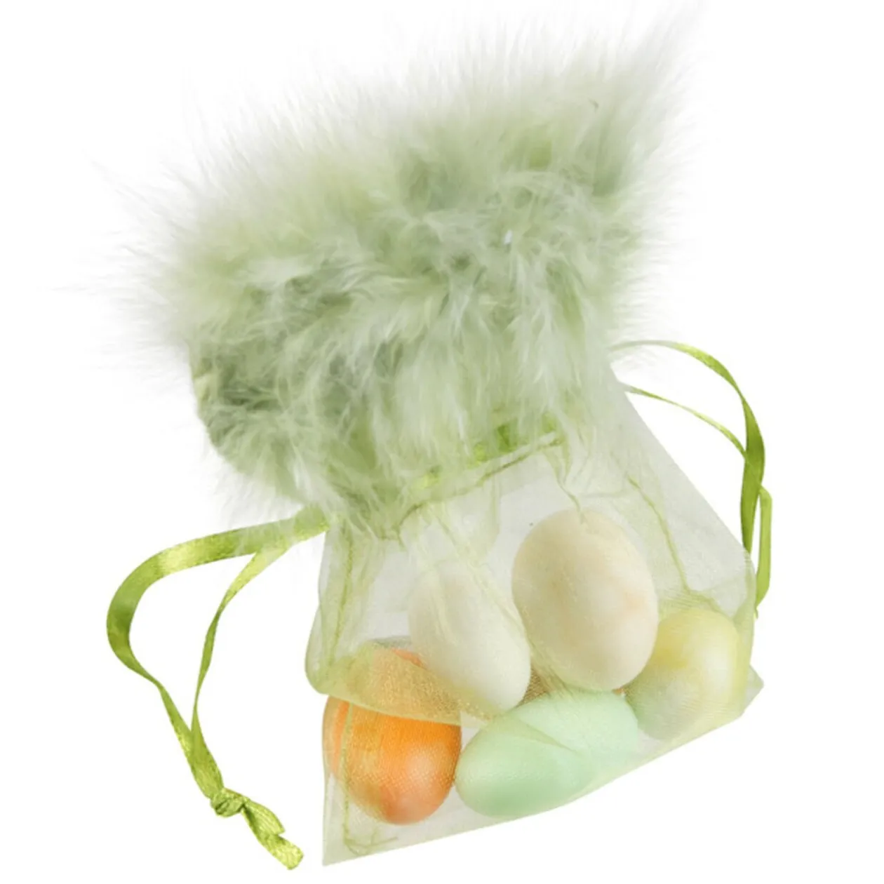 Sac vert à dragées x6