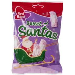 Sachet de guimauves en forme de Père Noël rose et blanc